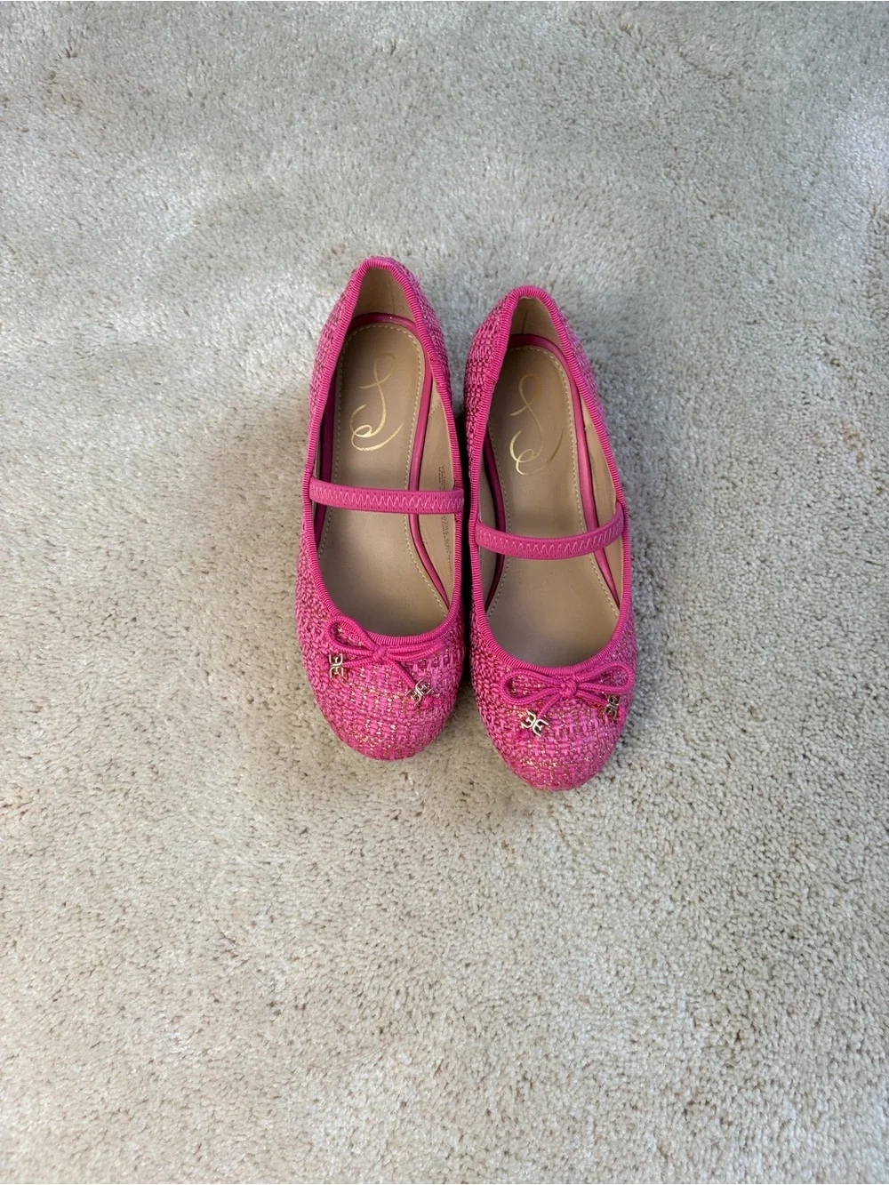 Girls Pink Mary Jane Ballet Flats - Brand Unknown